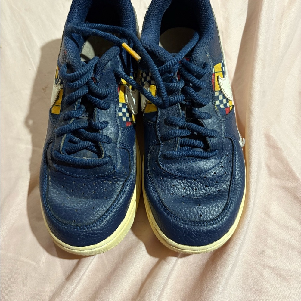 Nike Blue and Yellow Retro-Inspired Sneakers